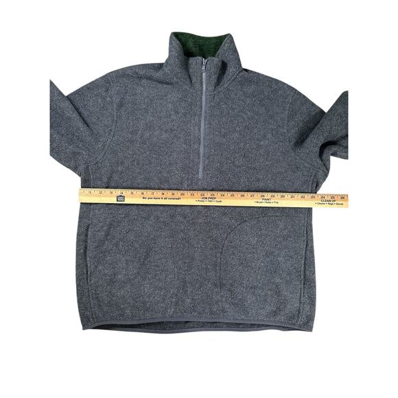 Onward Reserve 1/4 Zip Sweater Mens Size Large Grey Brushed Fleece Pullover - Picture 5 of 6